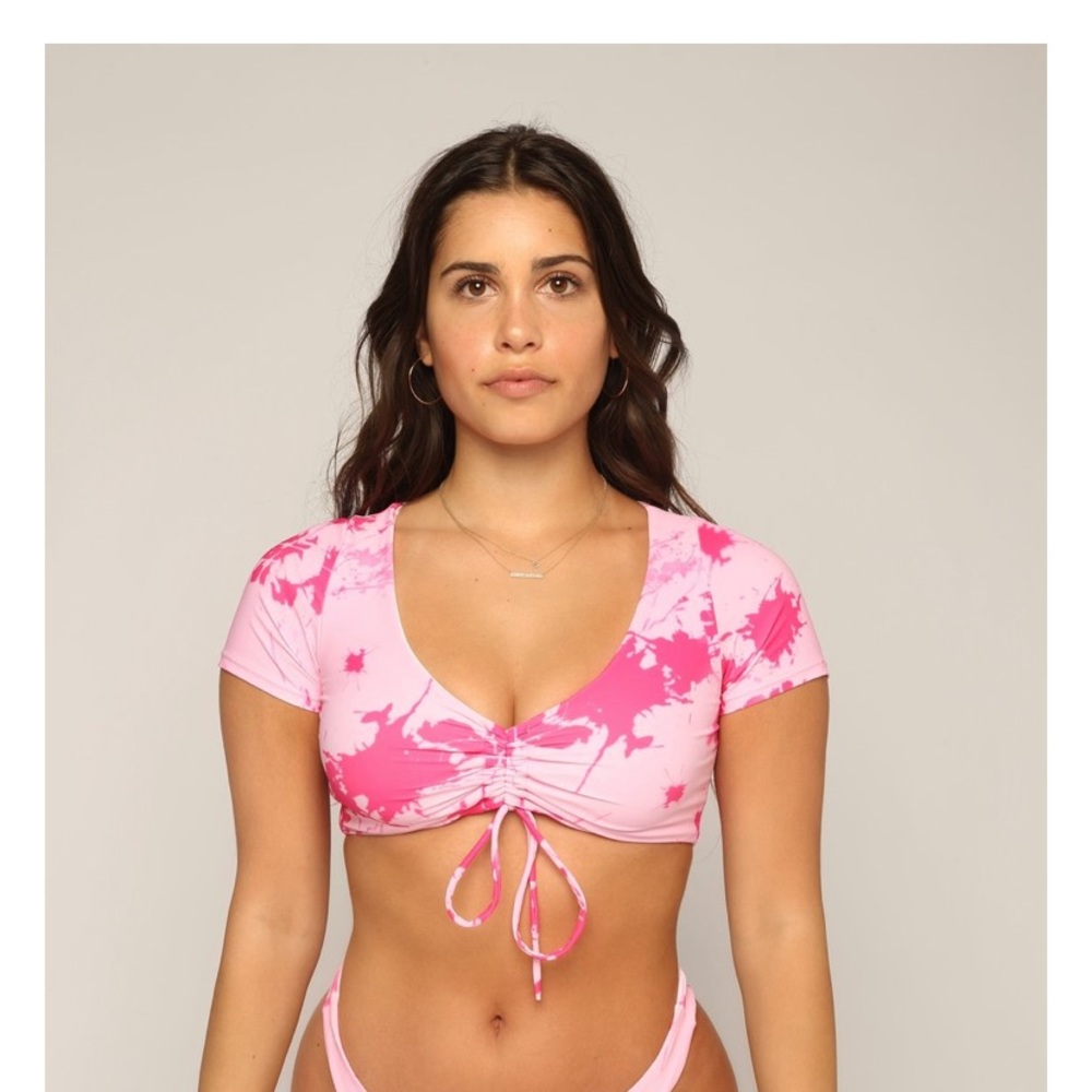 Sunny bunny swim Joey top in pink NWT